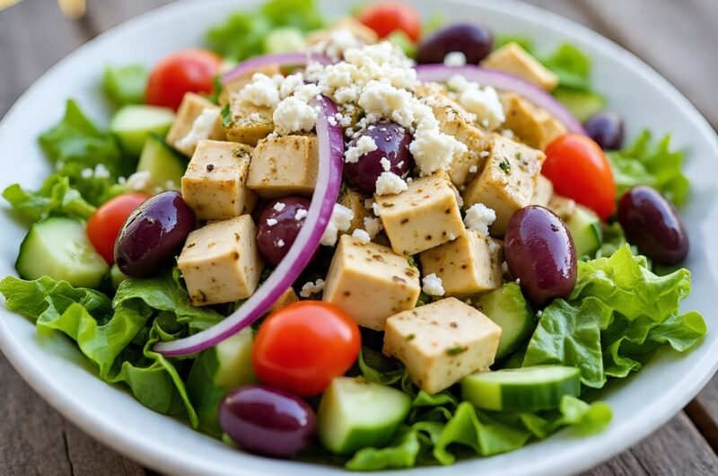Receta de ensalada griega con tufu