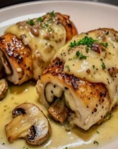 Pechuga en salsa de champiñones