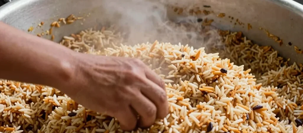 Arroz para quinientas personas sin batirse